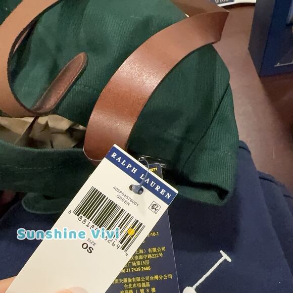 NWT Polo Ralph Lauren Cotton Twill Embroidered Field Jacket Bear Tote Bag Green - Picture 5 of 7